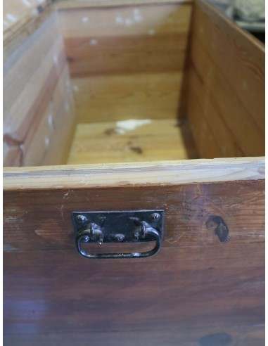 Baule Antico in Legno con Rinforzi in Ferro –...