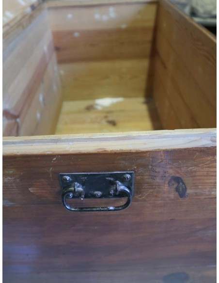 Baule Antico in Legno con Rinforzi in Ferro – Porta Munizioni Fine ‘800 cassapanca cm 99x54x64h