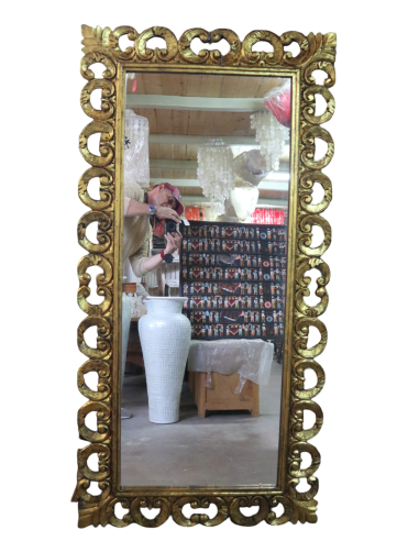 Specchio Barocco in Legno Massello Dorato...