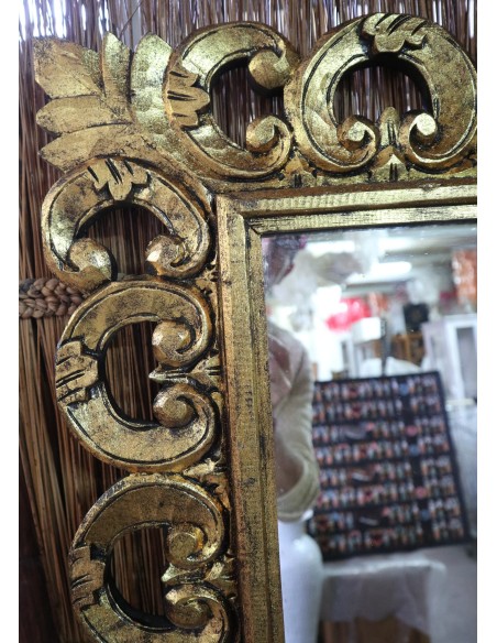 Specchio Barocco in Legno Massello Dorato 160x80 cm – Cornice Artigianale 14 cm