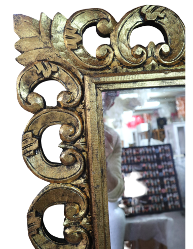 Specchio Barocco in Legno Massello Dorato...