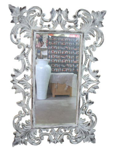 Specchio Rettangolare in Legno Massello Durian...