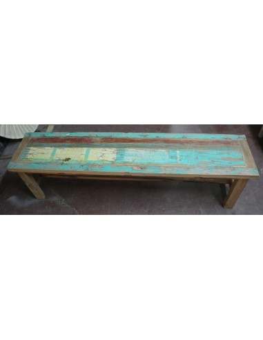 Panca in legno massello riciclato 160x35x46h –...