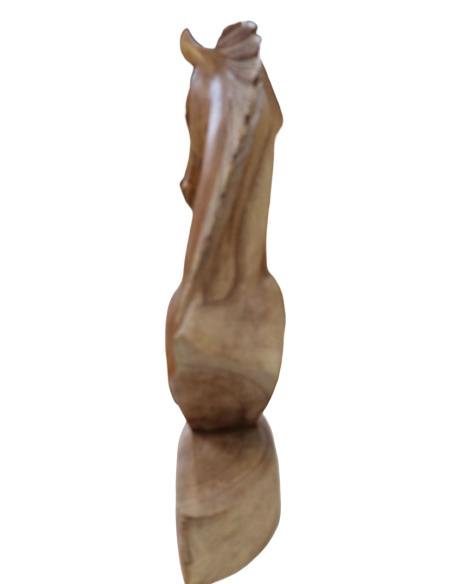 Scultura testa di cavallo in legno di teak | Fatto a mano in Indonesia | Statuetta decorativa artigianale