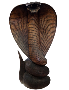 Statua Cobra in Legno di Teak Intagliato a Mano –... 2