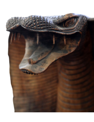 Statua Cobra in Legno di Teak Intagliato a Mano...