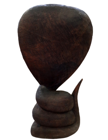 Statua Cobra in Legno di Teak Intagliato a Mano...
