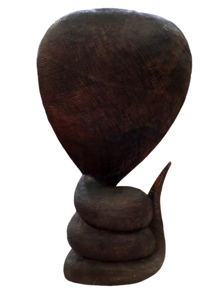 Statua Cobra in Legno di Teak Intagliato a Mano – Scultura Esotica Artigianale 72 cm – Realizzata in Indonesia