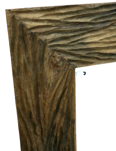 Specchio quadrato in legno di teak fatto a mano – Cornice lavorata artigianalmente – 100x100 cm