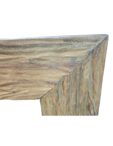 Specchio quadrato in legno di teak fatto a mano...