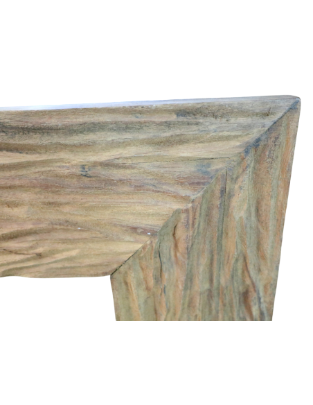 Specchio quadrato in legno di teak fatto a mano – Cornice lavorata artigianalmente – 100x100 cm