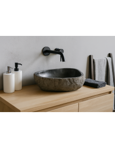 Lavandino in pietra naturale scolpita a mano – 57x48x15...