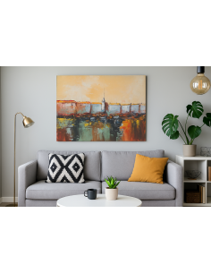 Quadro astratto paesaggio marittimo – Dipinto a mano in...