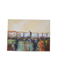 Quadro astratto paesaggio marittimo – Dipinto a mano in... 2