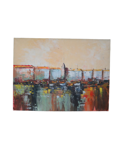 Quadro astratto paesaggio marittimo – Dipinto a mano in acrilico su tela 80x60 cm
