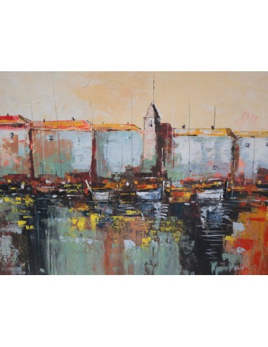 Quadro astratto paesaggio marittimo – Dipinto a...