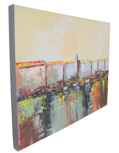 Quadro astratto paesaggio marittimo – Dipinto a...