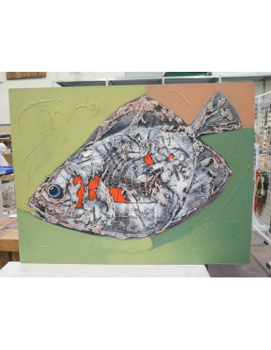 Quadro moderno con pesce astratto – Acrilico su...