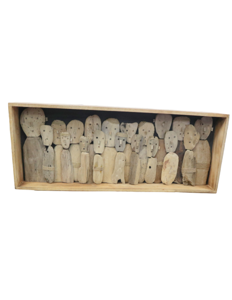 Quadro in legno artigianale 100x50 cm – Scultura murale fatta a mano in Indonesia – Complemento d’arredo moderno
