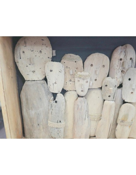 Quadro in legno artigianale 100x50 cm – Scultura murale fatta a mano in Indonesia – Complemento d’arredo moderno
