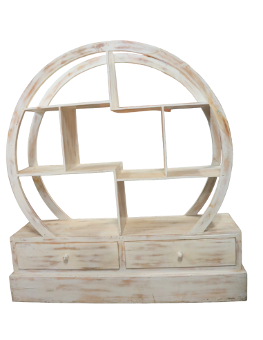 Libreria Tonda in Teak Decapato 103x37x110h –...
