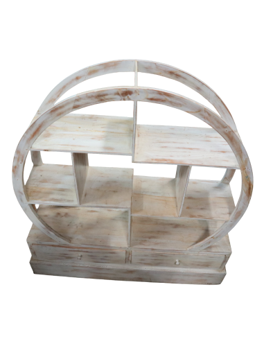Libreria Tonda in Teak Decapato 103x37x110h –...