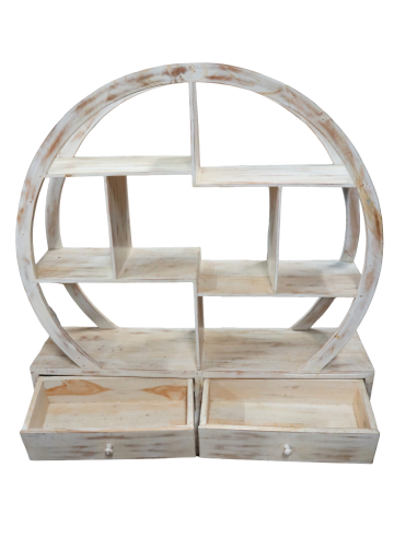 Libreria Tonda in Teak Decapato 103x37x110h –...