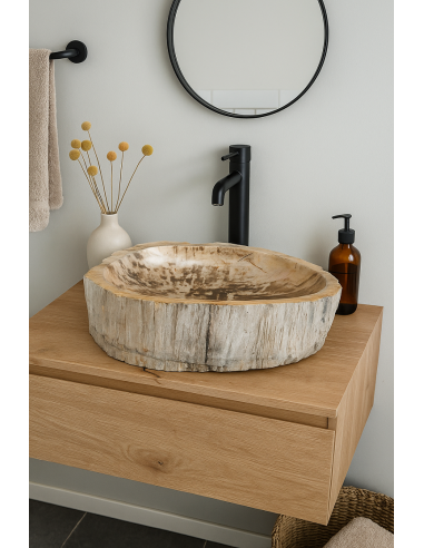 Lavabo in Legno Fossilizzato Indonesiano –...