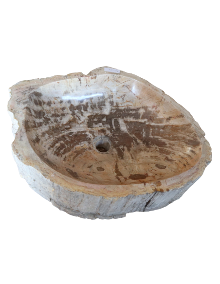 Lavabo in Legno Fossilizzato Indonesiano – Lavandino in Pietra Fossile Naturale 60x40x15 cm