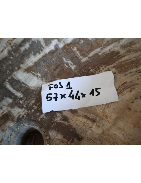 Lavabo in Legno Fossilizzato Indonesiano – Lavandino in Pietra Fossile Naturale 60x40x15 cm