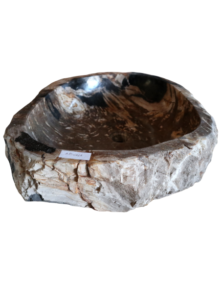 Lavandino in Pietra Fossile Naturale | Legno Fossilizzato 57x50x15 cm | Design Unico dal Fascino Naturale – Amicasaidee