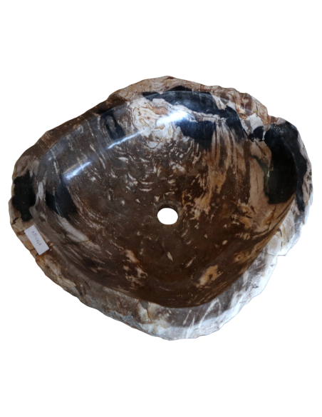 Lavandino in Pietra Fossile Naturale | Legno Fossilizzato 57x50x15 cm | Design Unico dal Fascino Naturale – Amicasaidee