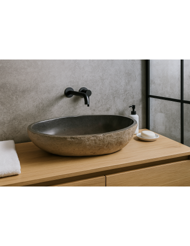 Lavandino in pietra naturale fatto a mano –...