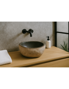 Lavandino in pietra naturale ovale cm 37x29x15 – Fatto a...