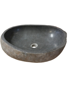 Lavandino in Pietra di Fiume Naturale 55x38x15 cm –... 2