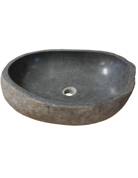 Lavandino in Pietra di Fiume Naturale 55x38x15 cm – Design Unico ed Elegante