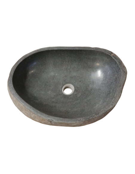 Lavandino in Pietra di Fiume Naturale 55x38x15 cm – Design Unico ed Elegante