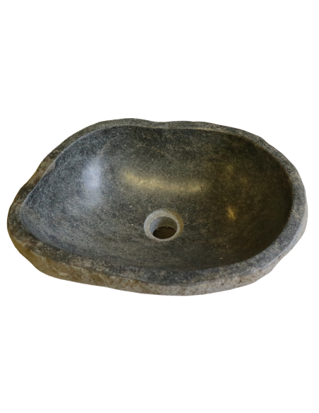 Lavabo in pietra naturale 41x30x15 cm – Lavandino da appoggio artigianale moderno bagno design