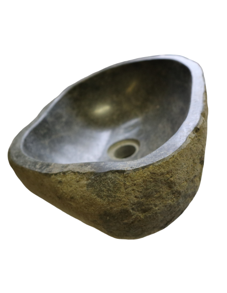 Lavabo in pietra naturale 41x30x15 cm – Lavandino da appoggio artigianale moderno bagno design