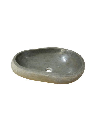 Lavabo in pietra di fiume naturale 55x40x15 cm...