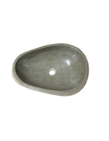 Lavabo in pietra di fiume naturale 55x40x15 cm...