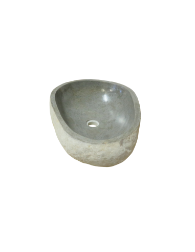 Lavabo in pietra di fiume naturale 55x40x15 cm...