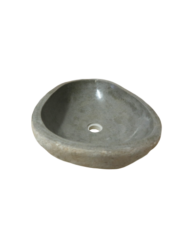 Lavabo in pietra di fiume naturale 55x40x15 cm...