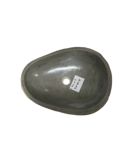 Lavabo in pietra di fiume naturale 55x40x15 cm...