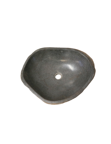 Lavabo in pietra di fiume naturale 51x41x15 cm...