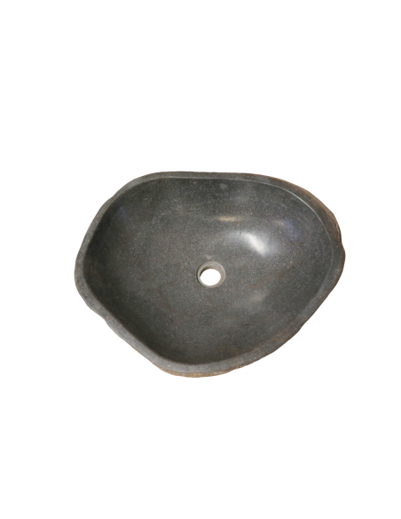 Lavabo in pietra di fiume naturale 51x41x15 cm – Lavandino da appoggio moderno fatto a mano