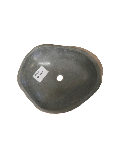 Lavabo in pietra di fiume naturale 51x41x15 cm – Lavandino da appoggio moderno fatto a mano