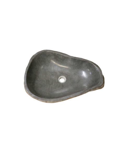 Lavandino in Pietra di Fiume Naturale cm 60x40x15 | Lavabo da Appoggio Artigianale per Bagno Moderno o Chalet di Montagna