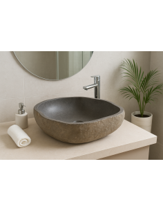 Lavandino in Pietra Naturale da Appoggio 50x41x15 cm |...