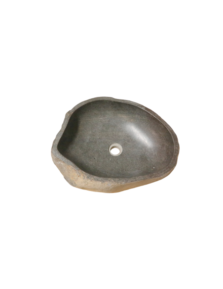 Lavandino in Pietra Naturale da Appoggio 50x41x15 cm | Artigianale Unico, Interno Levigato, Esterno Grezzo